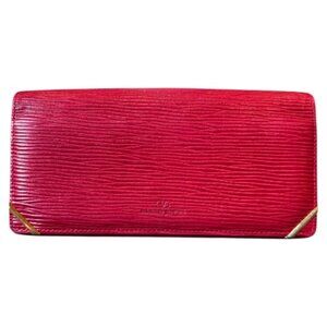 Authentic Valentino Garavani Leather Long Wallet | Red